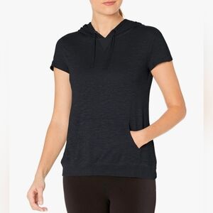 Gramicci Ziggy Short Sleeve Hemp Blend Hoodie Size Large In Faded Black